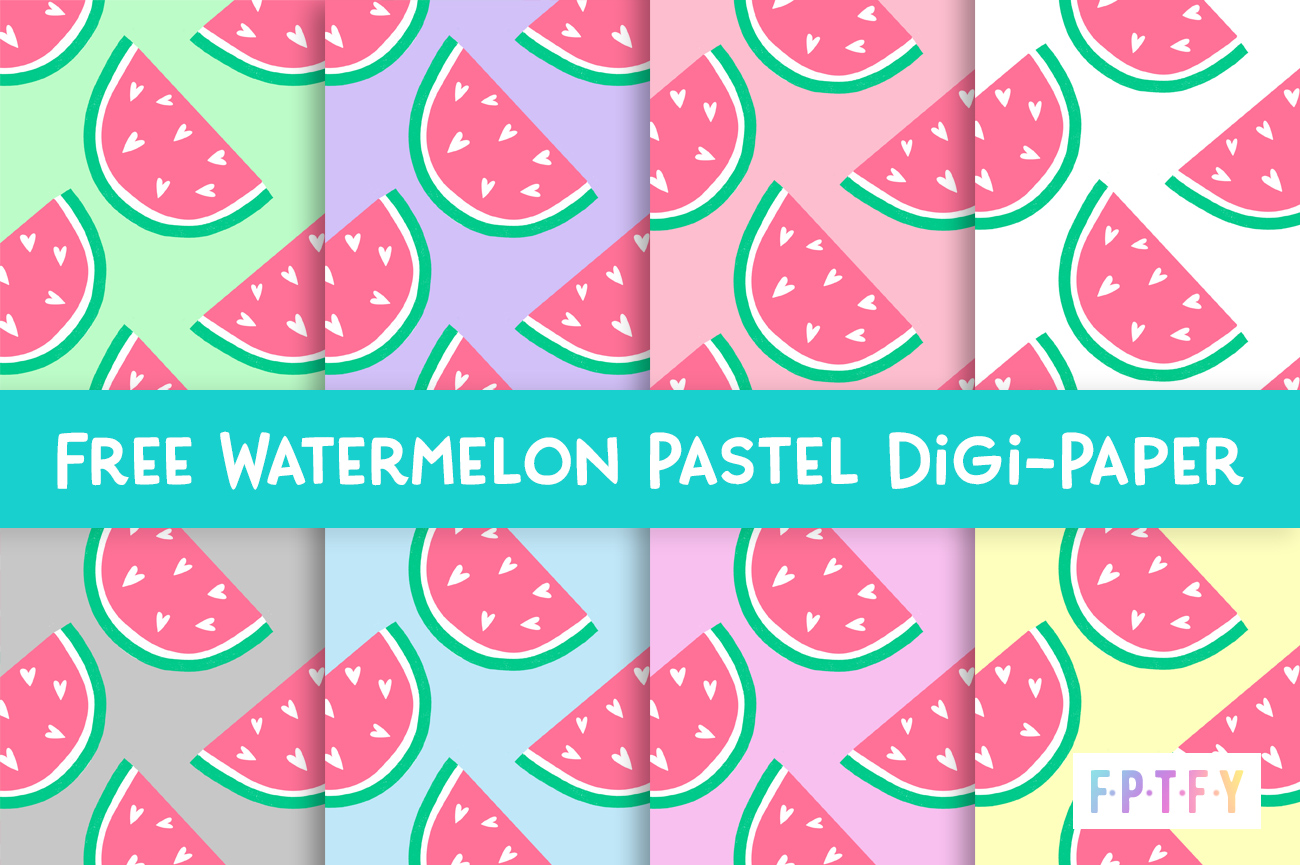 Free Watermelon Pastel Digital Paper