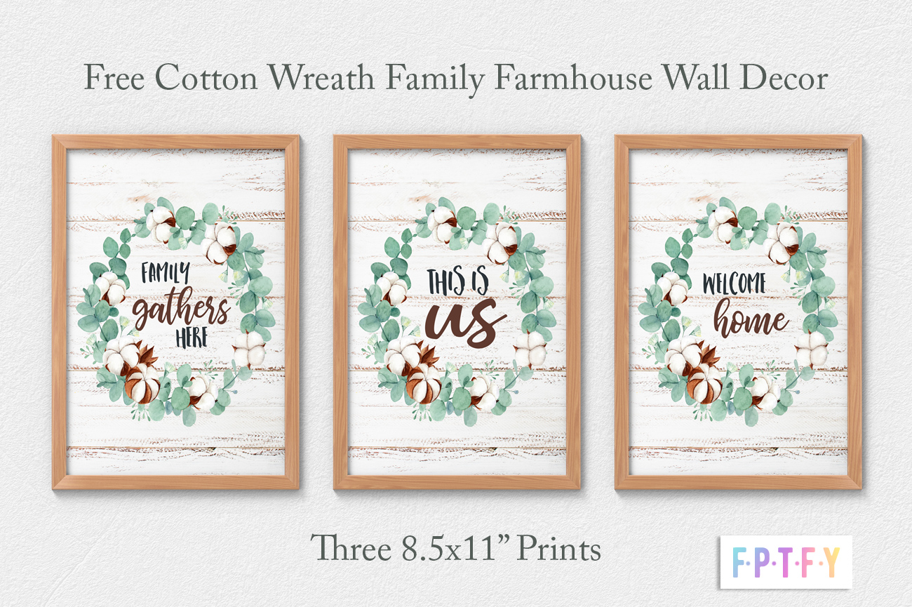 Free Family Farmhouse Wall Decor Cotton Wreaths