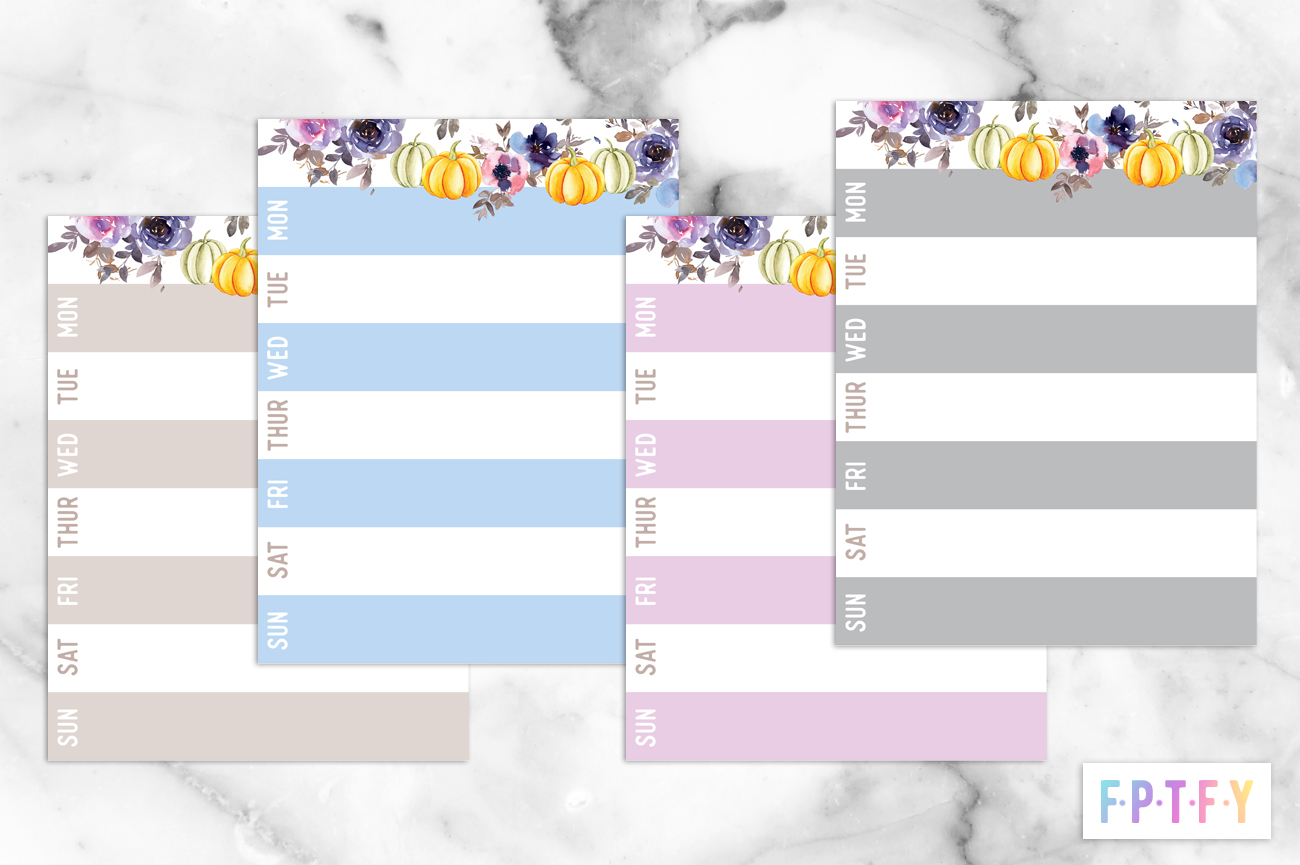 Free Elegant Pumpkin weekly Planner