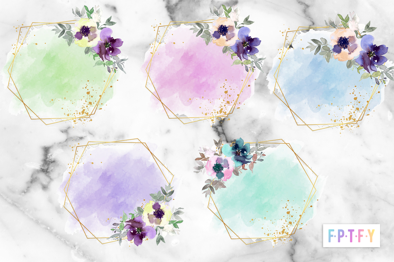 Free Floral Watercolor Frames Pack