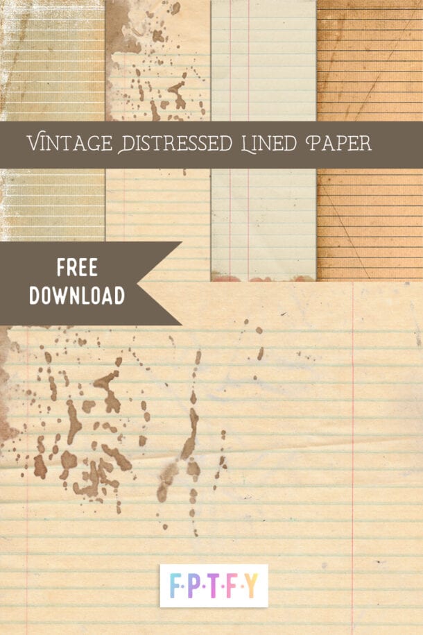 4 Free Vintage School Lined Paper - Free Pretty Things For You
