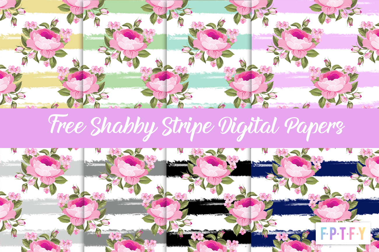 free shabby stripe digital Papers