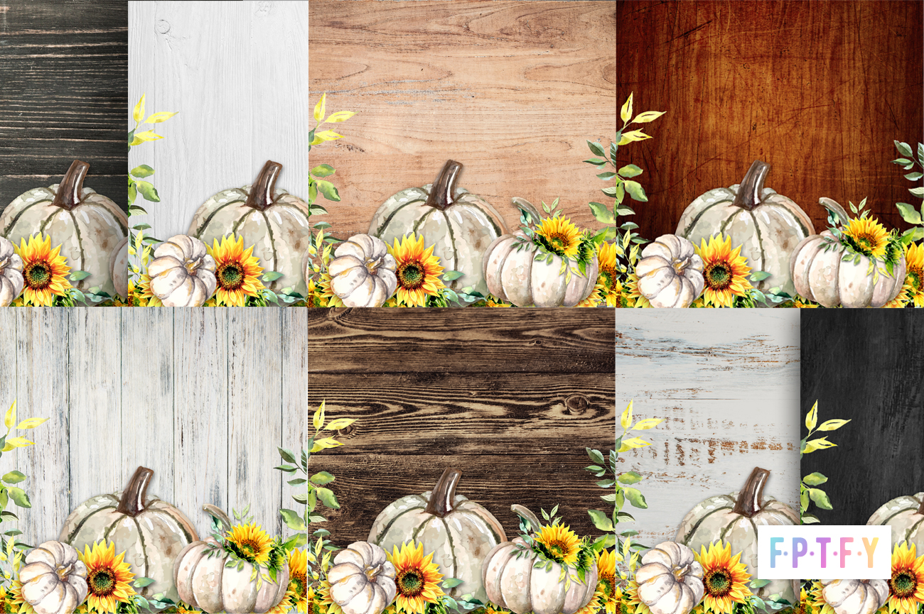 free sunflower pumpkin wooden backgrounds