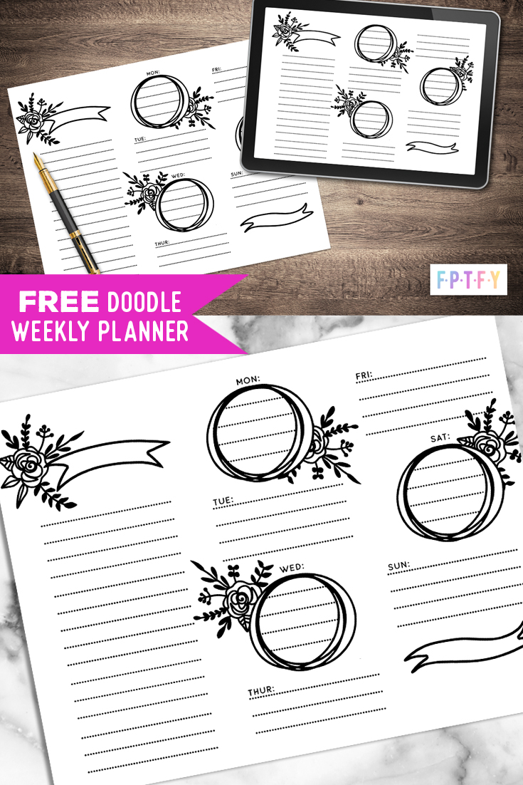Free Doodle Weekly Planner No 1 - Free Pretty Things For You