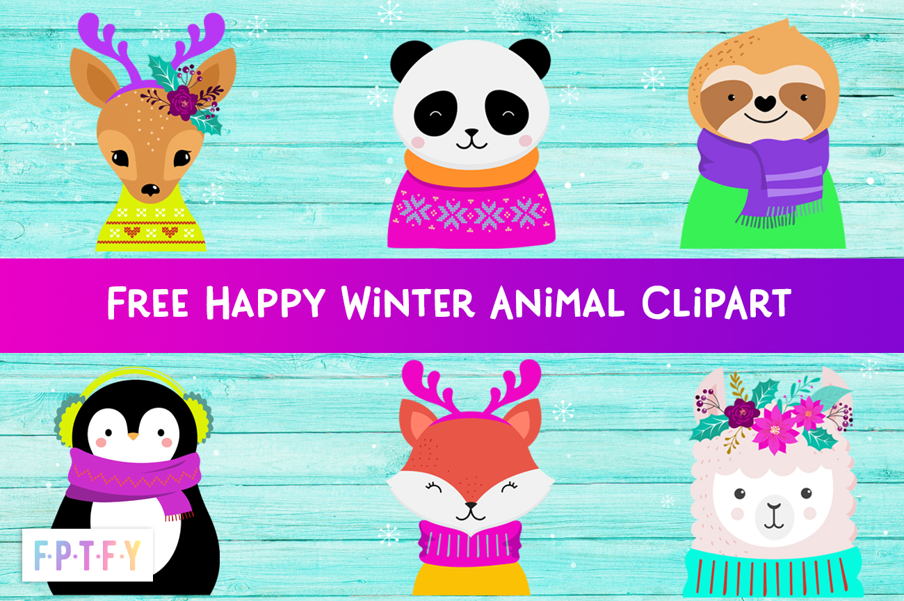 Free Happy Winter Animals Graphics