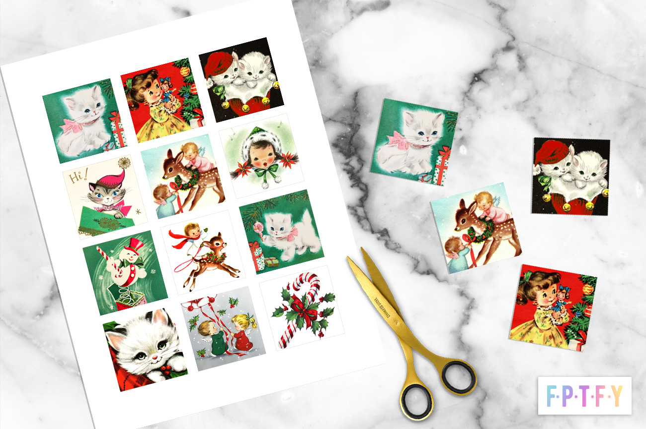 Free Vintage Christmas Images Collage Sheet