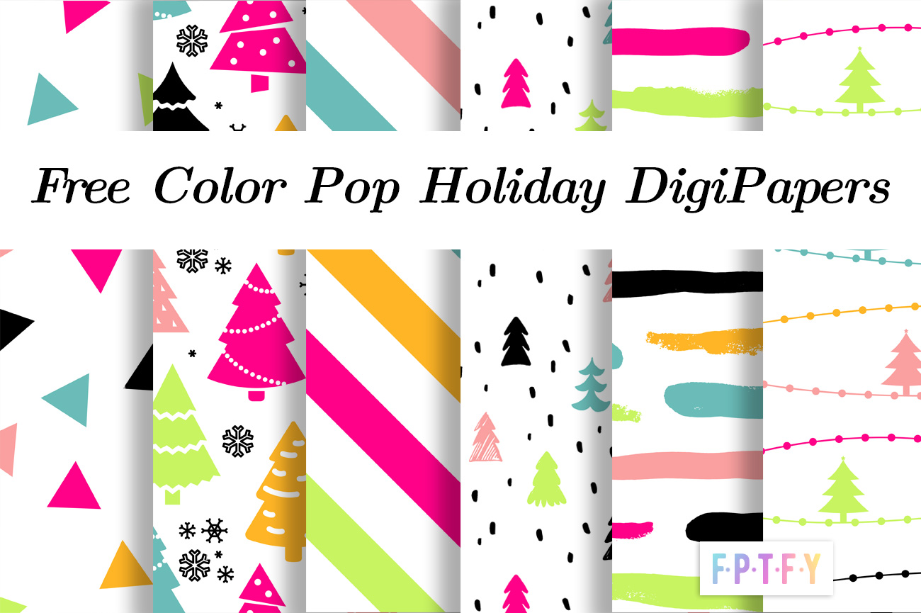 Free color pop Holiday Digital Papers