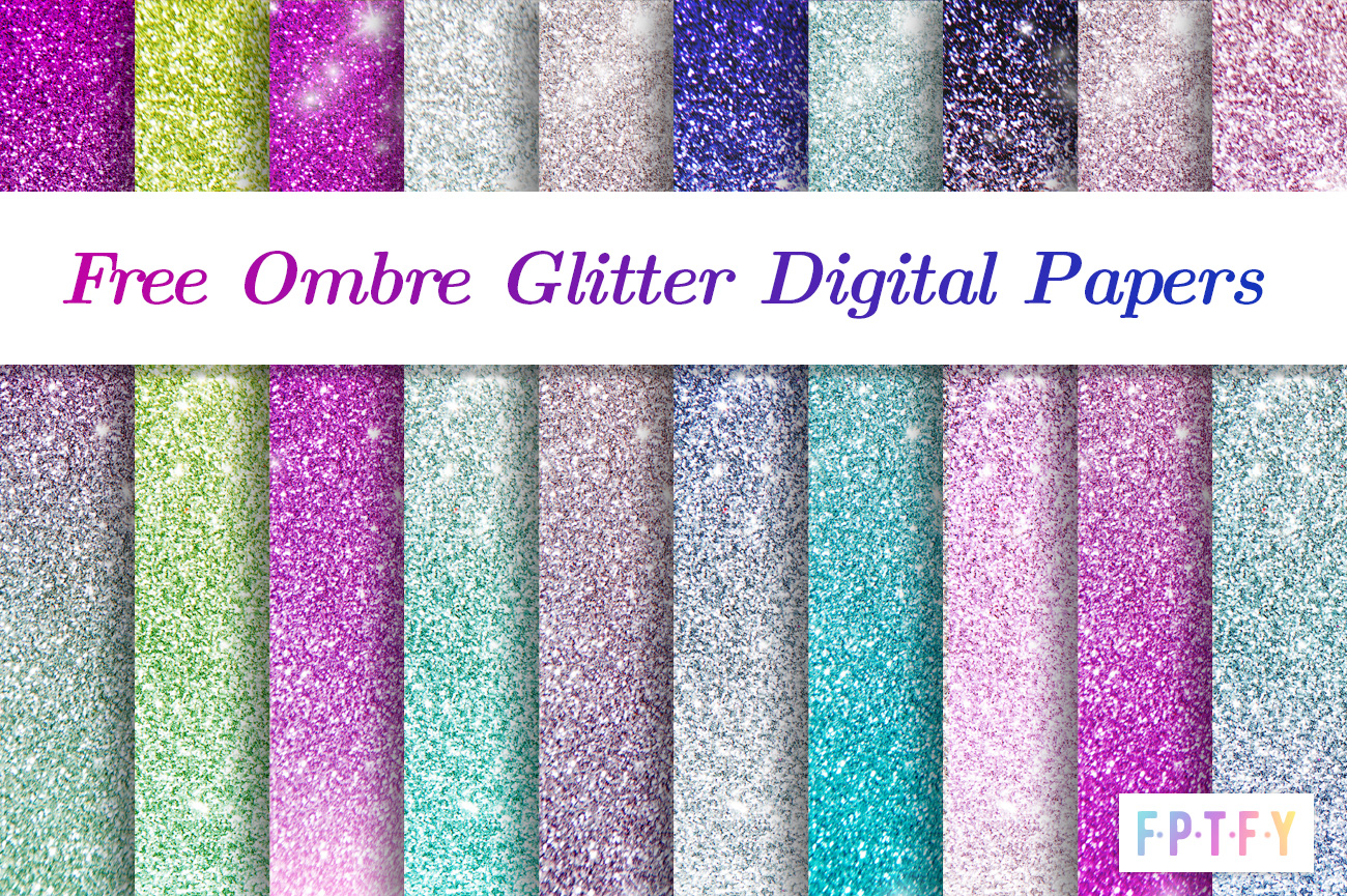 Free Ombre Glitter Digital Scrapbooking Paper