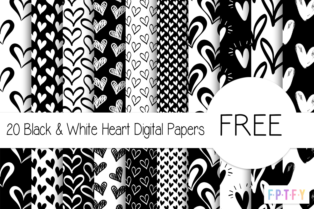 free digital flower doodle scrapbooking paper / printable black