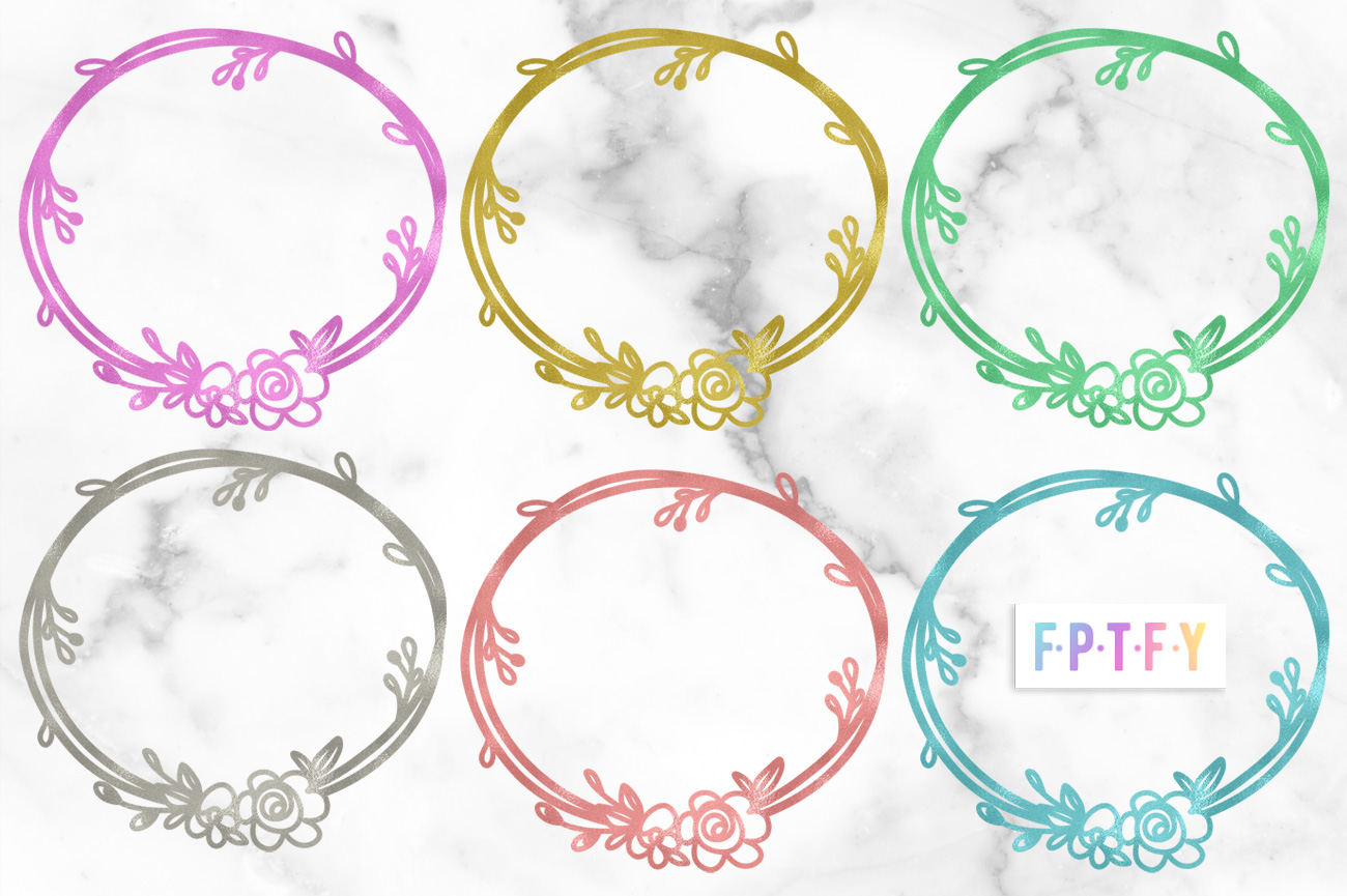 Free Foil Doodle Wreath Graphics SVG