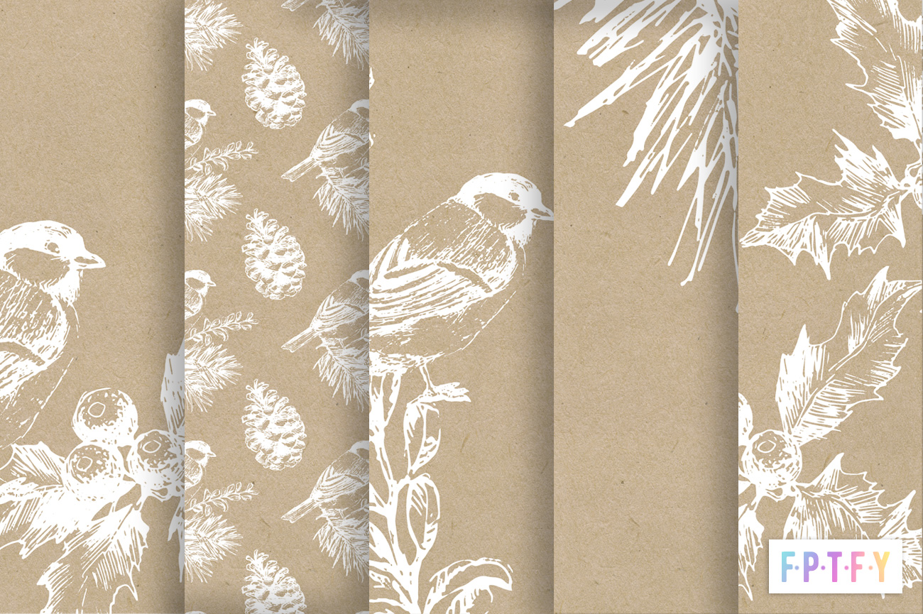 Free Winter Kraft Papers