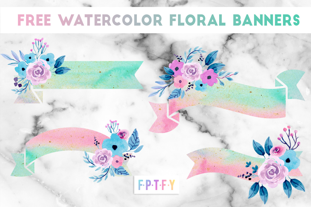 Free Watercolor Floral Banners