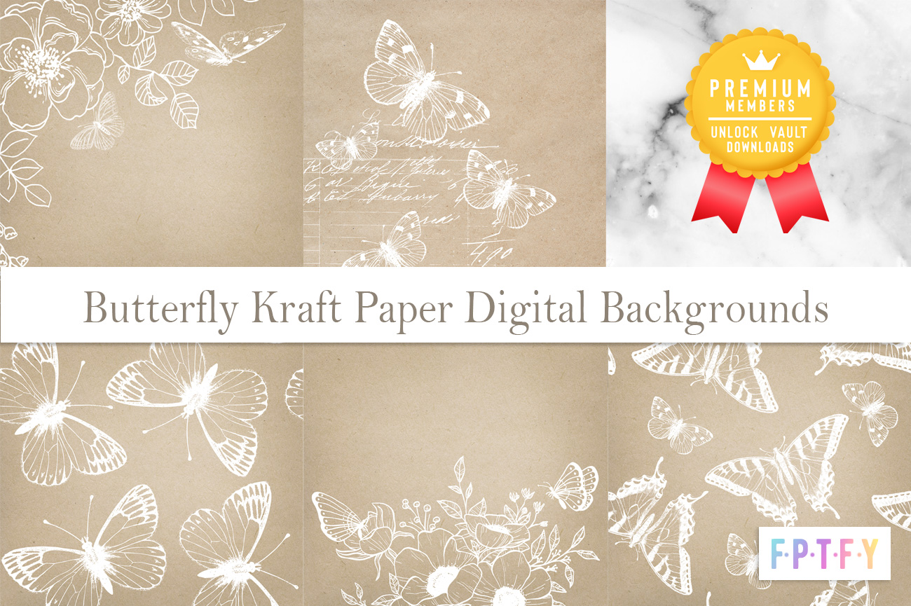 Butterfly Kraft Paper Digital Backgrounds