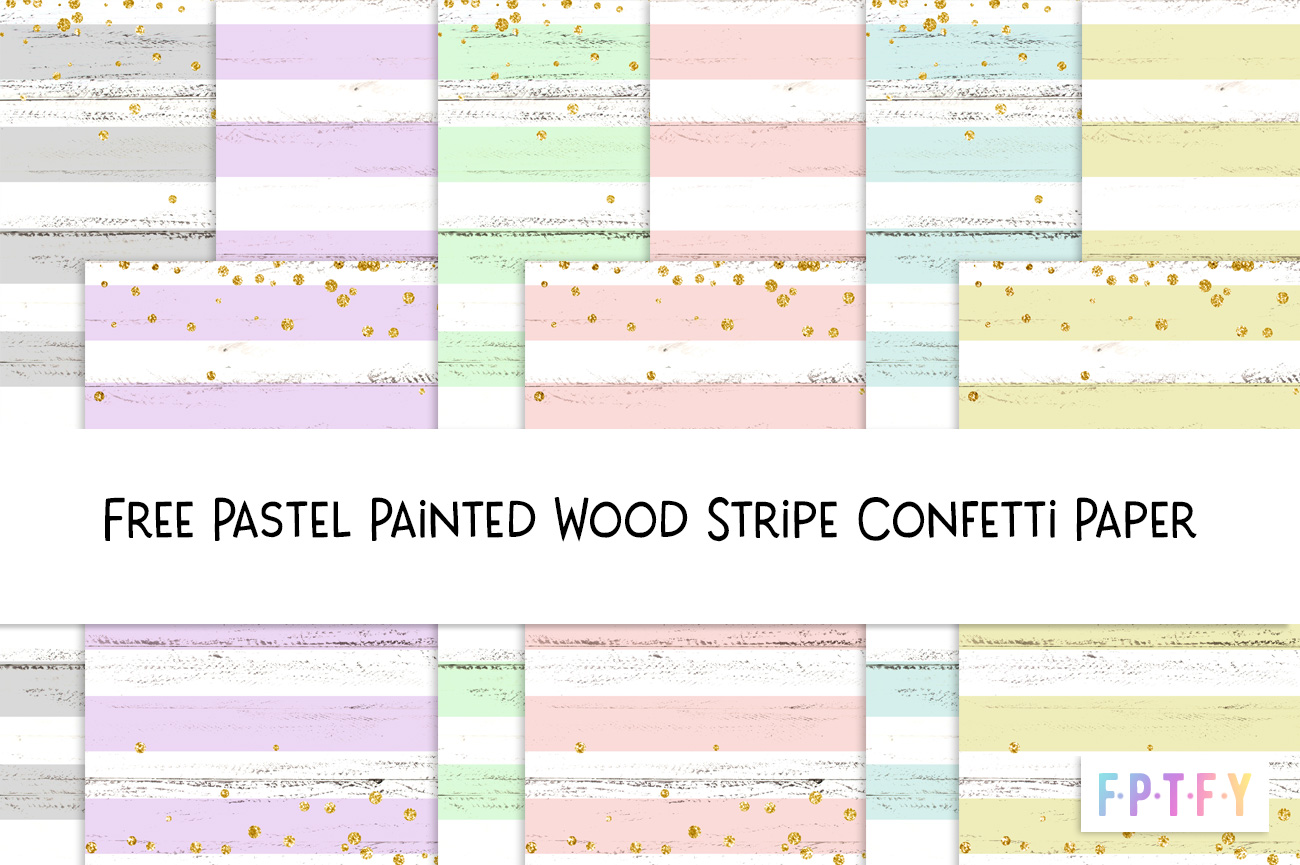 Free Pastel Painted Wood Stripe Confetti DigiPaper