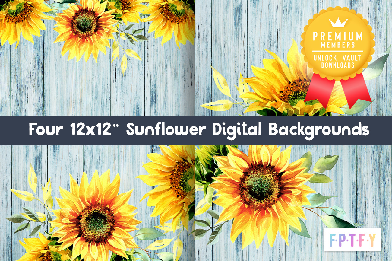 sunflower distressed wood digital paper collection