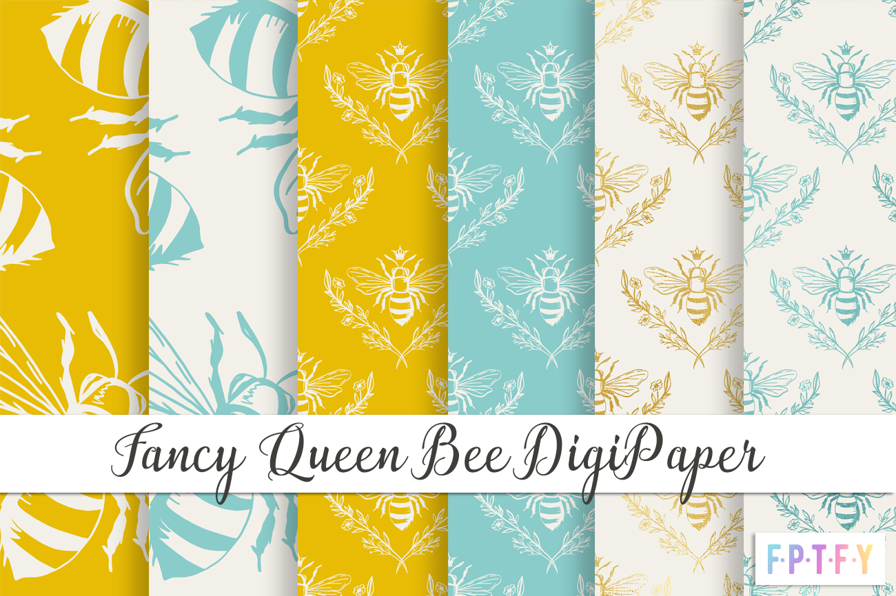 Fancy Queen Bee Digital Papers