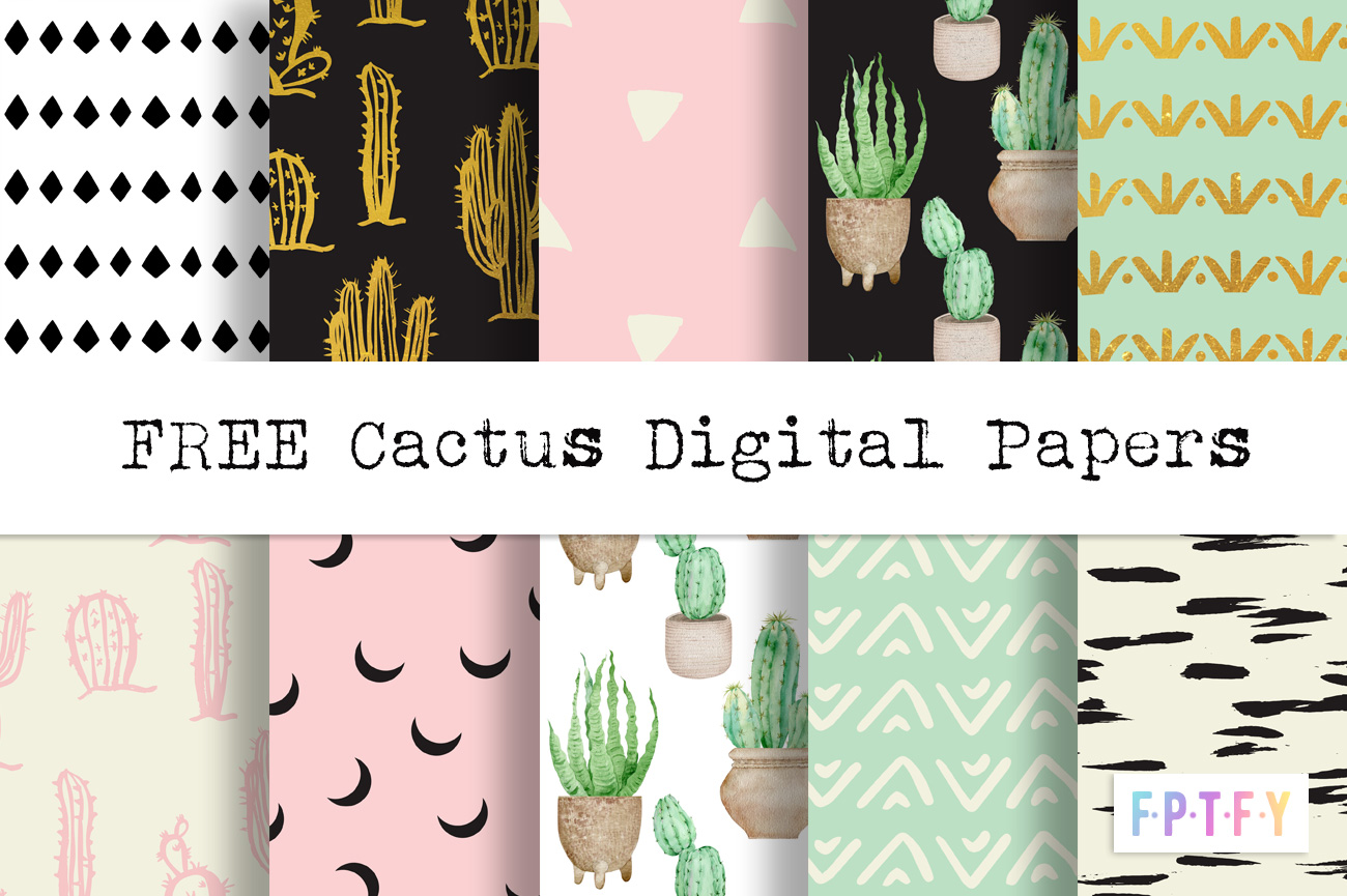 Free Cactus Digital Papers