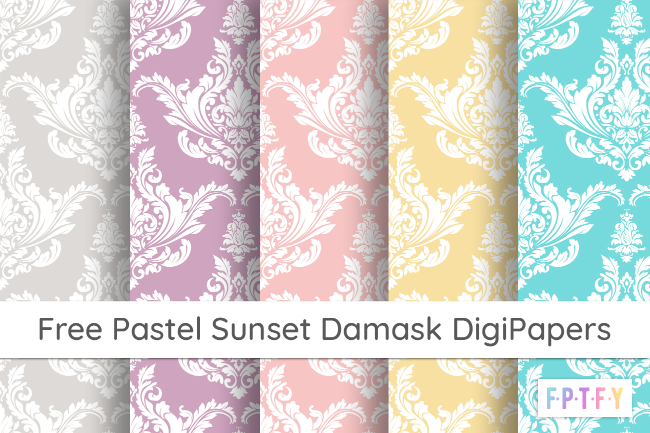 Free Pastel Sunset Damask