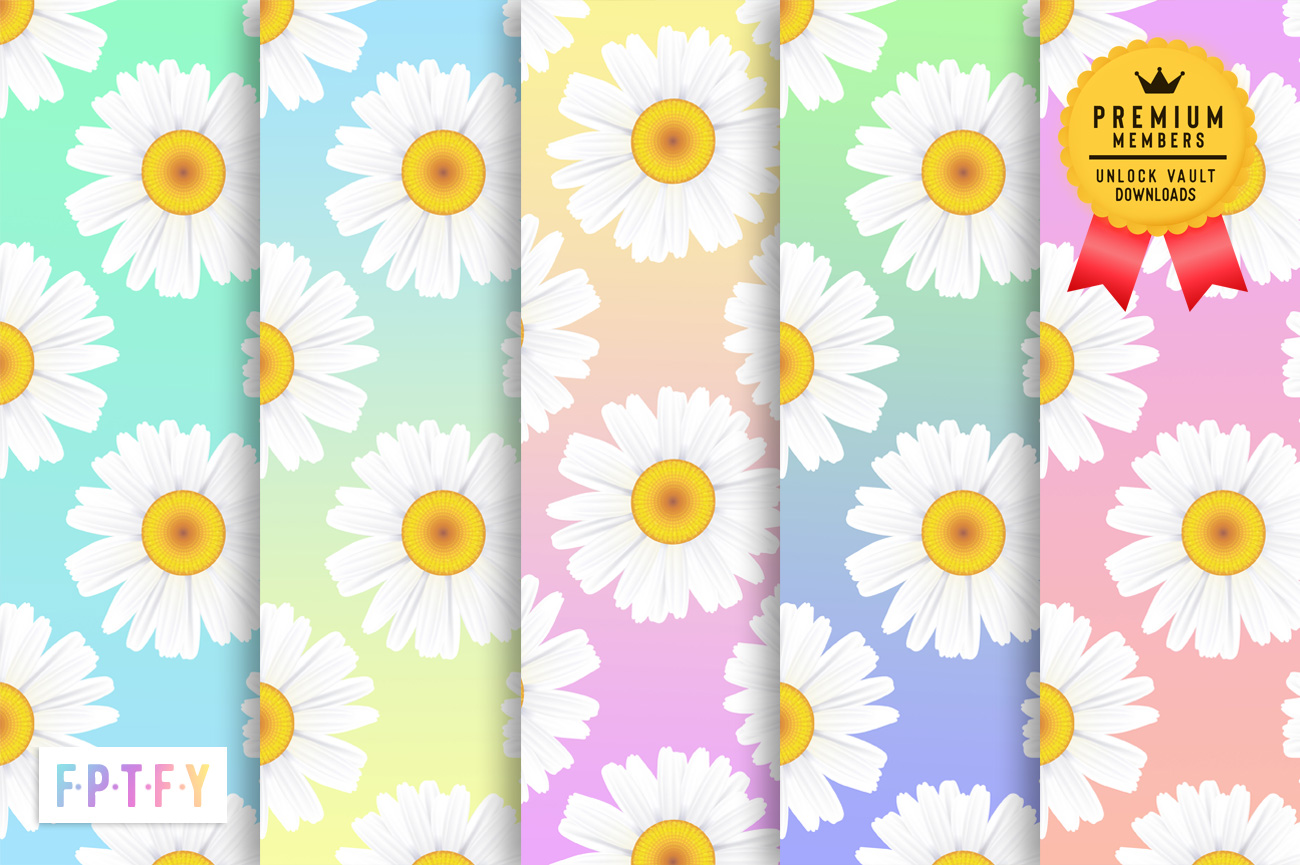 Gradient Daisy Digital Papers