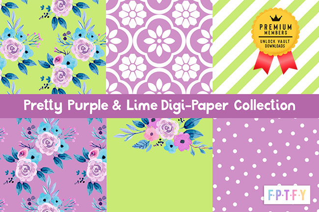 Pretty Purple and Lime Digital Paper