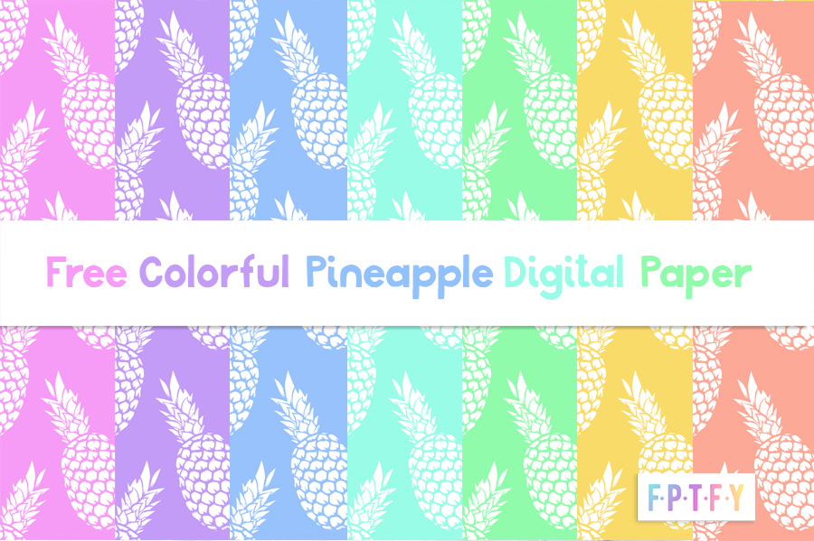 7 Free colorful Pineapple Digital Backgrounds