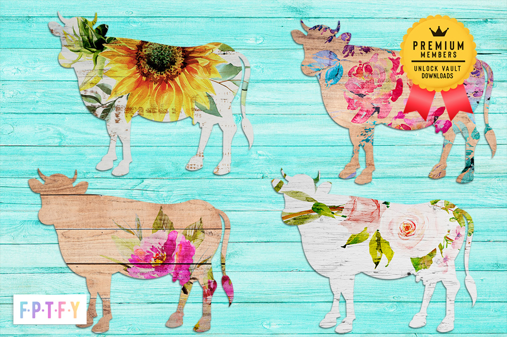 Cow Floral Woodend Graphics