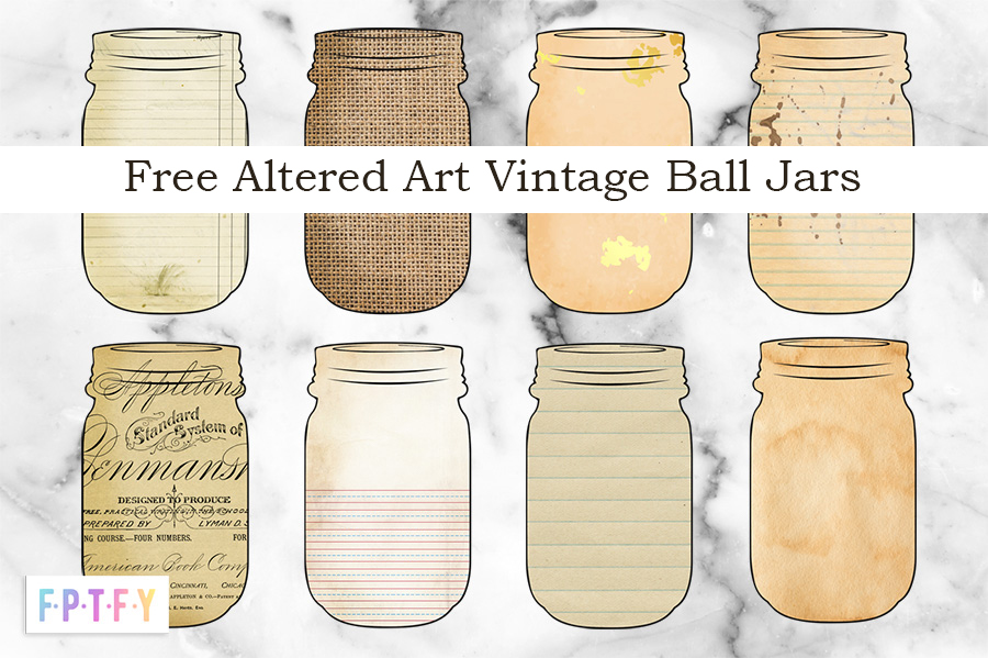Free Blank Altered Art Vintage Ball Jars