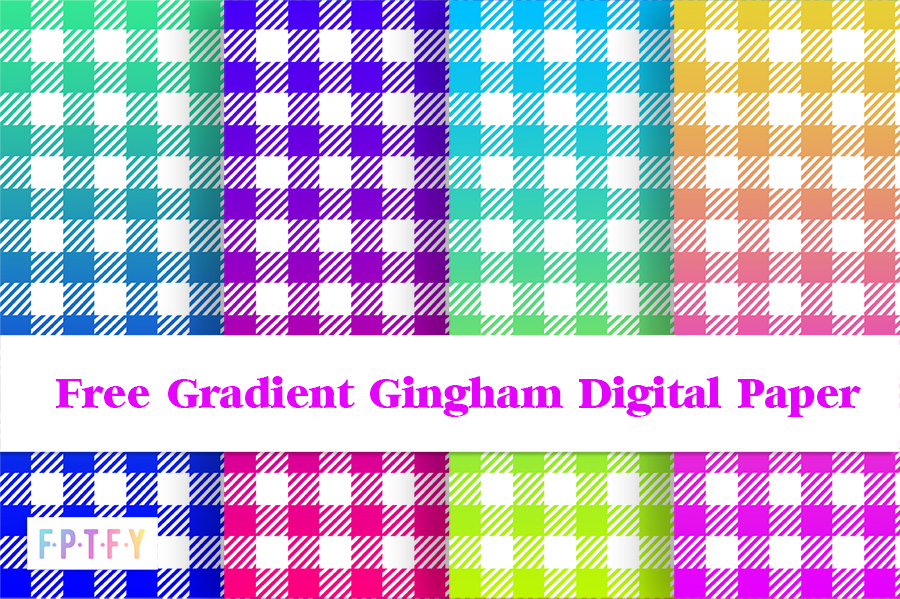 Free Gradient Gingham Digital Paper