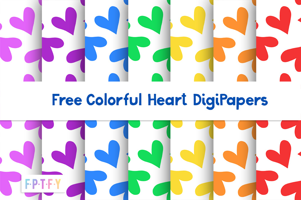 Free Colorful Heart Digital Paper