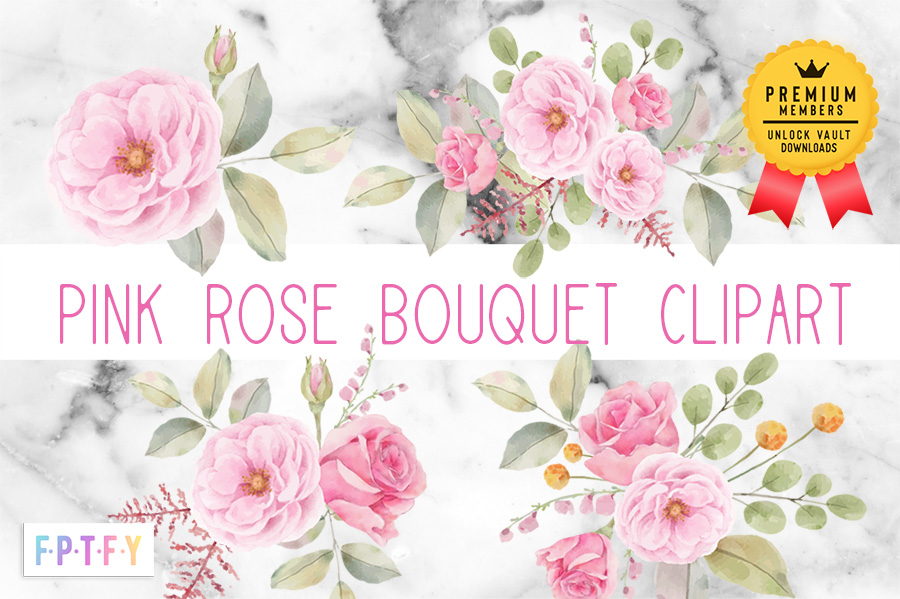 pink rose bouquet clipart