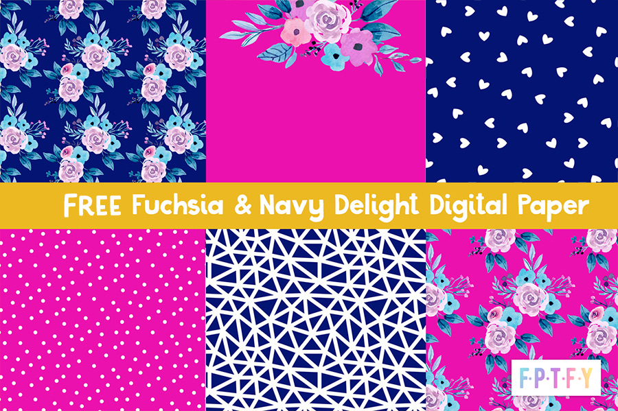 Free Fuchsia Navy Digital Paper