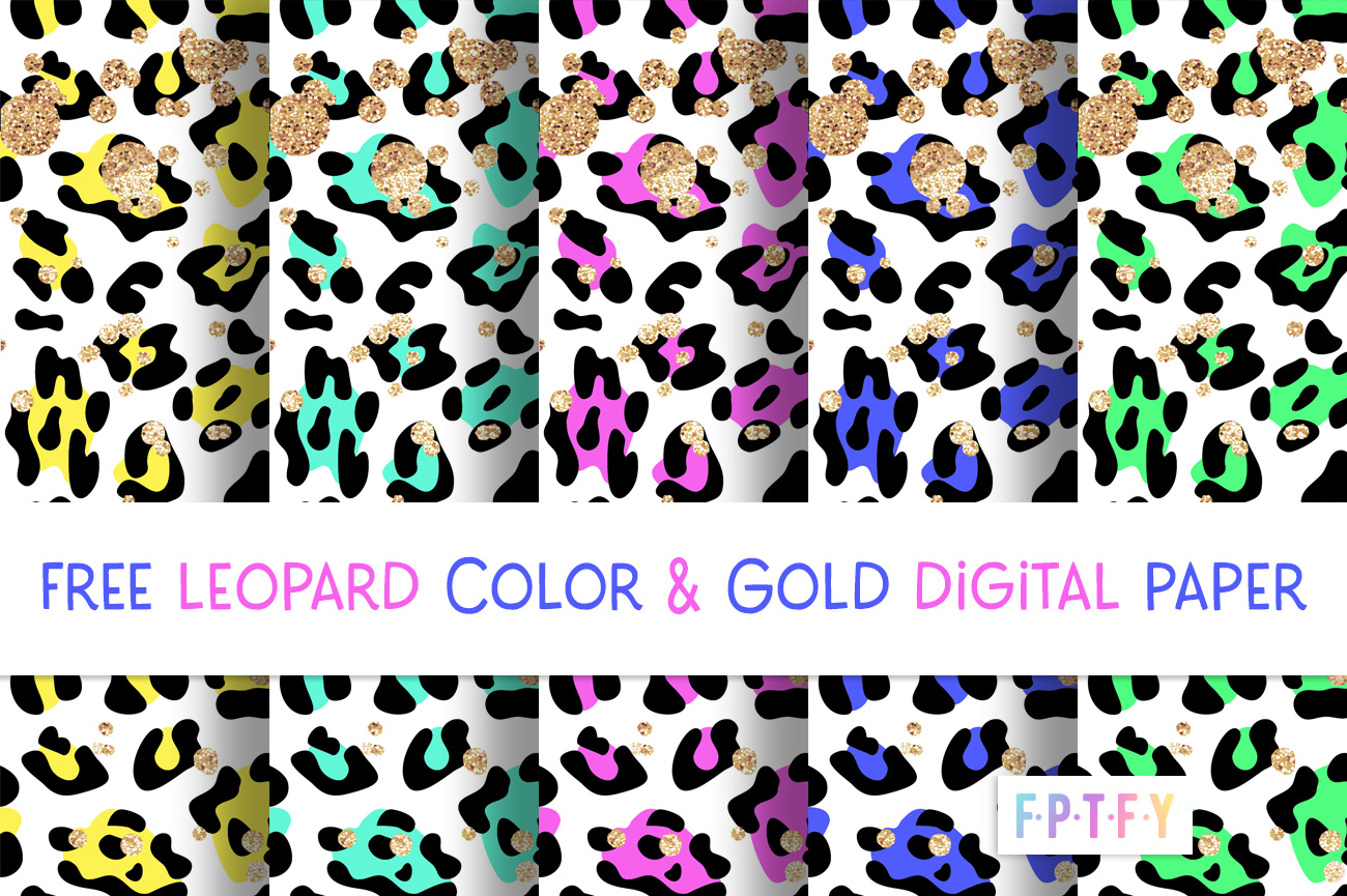 Free Leopard Color Gold Digital Paper