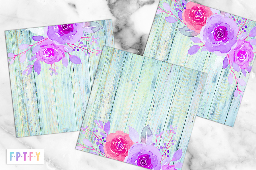 Free Purple Floral Wooden Backgrounds