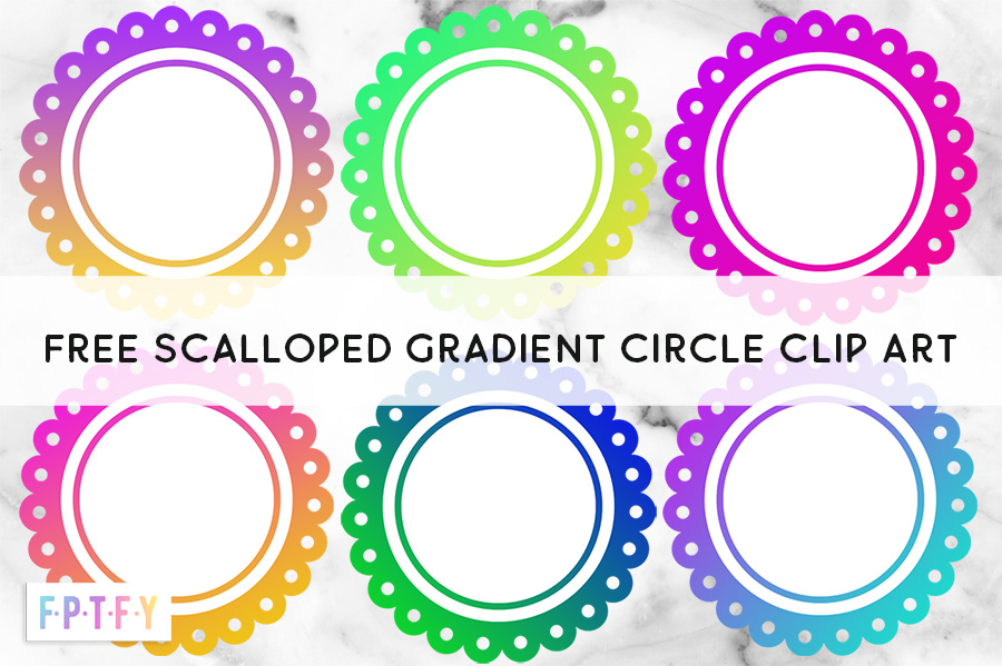 Free Scalloped Gradient Circle ClipArt