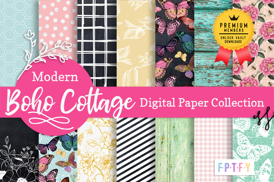 Modern Boho Cottage Digital Paper Collection