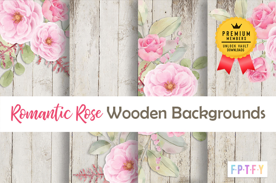 Romantic Rose Wooden Backgrounds