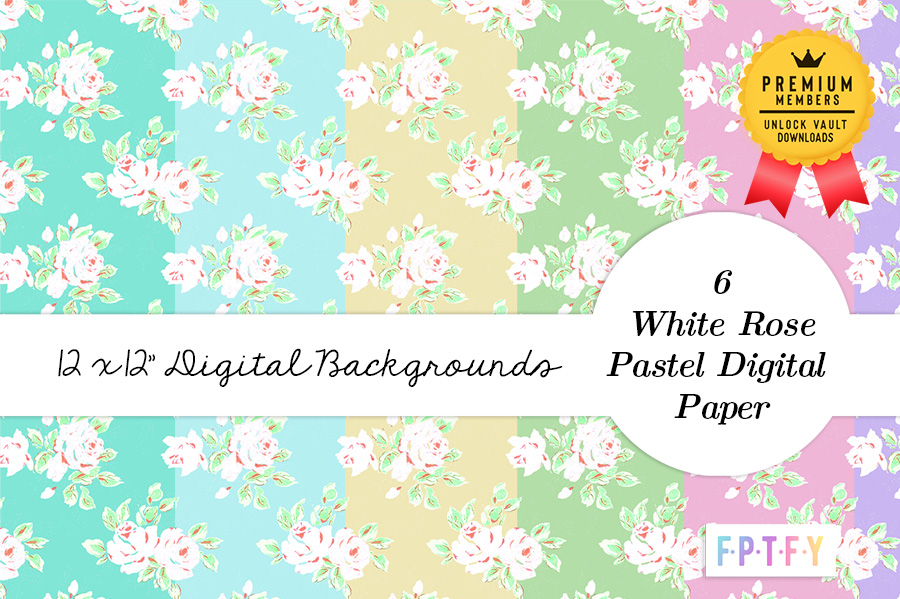 White Rose Shabby Chic Digital Scrapbooking Paper