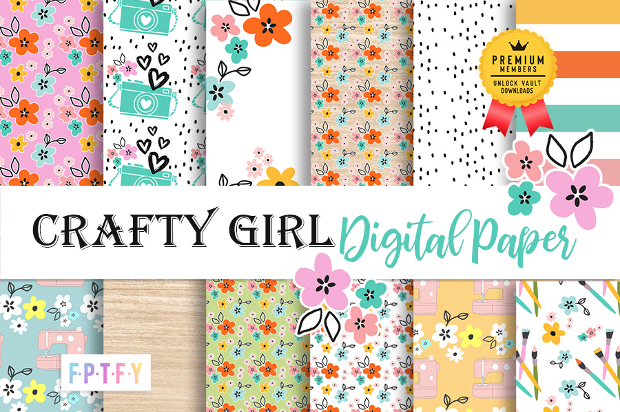 Crafty Girl Digital Scrapbooking Paper