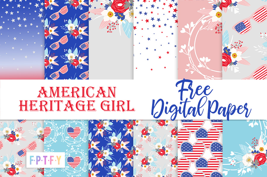 Free American Heritage Girl Digital Papers