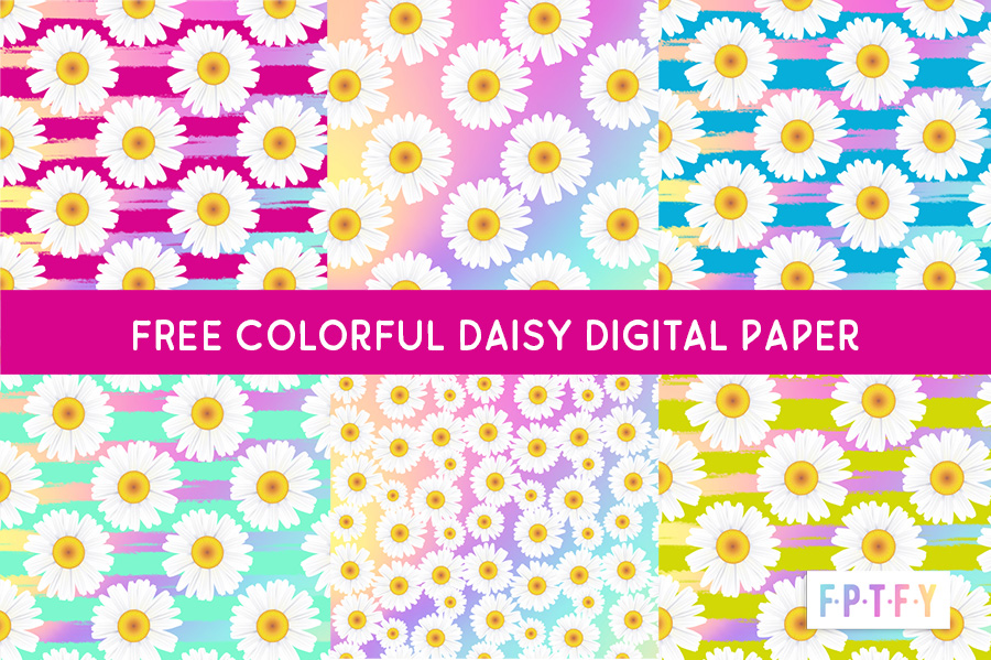 Free Colorful Daisy Digital Papers