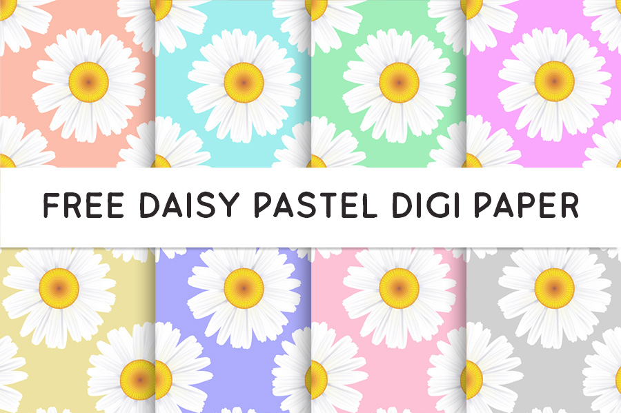 Free Daisy Pastel Digital Scrapbooking Paper