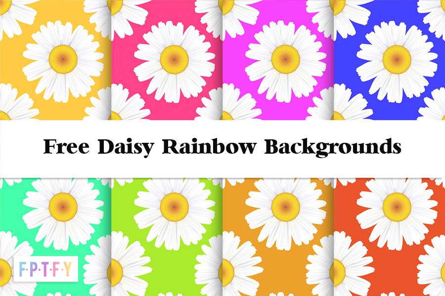 Free Daisy Rainbow Digital Backgrounds