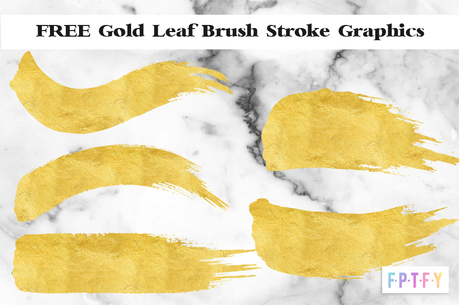 Free Gold Leaf Brush Stroke Graphics