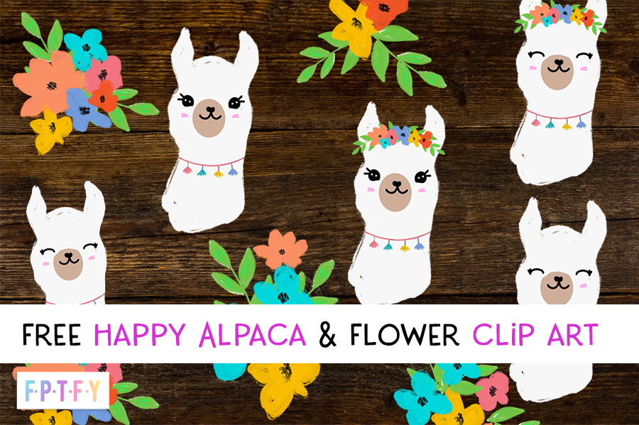 Free Happy Alpaca Clip Art