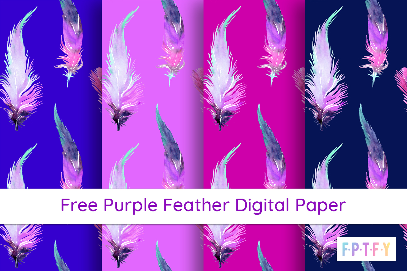 Free Purple Feather Digital Paper