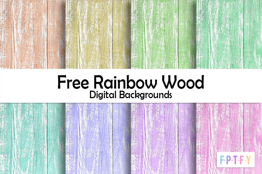 Free Rainbow wood Digital Scrapbooking Paper