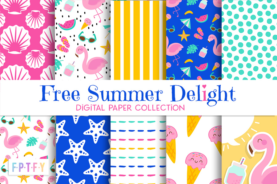 Free Summer Delight Digital Scrapbooking Paper