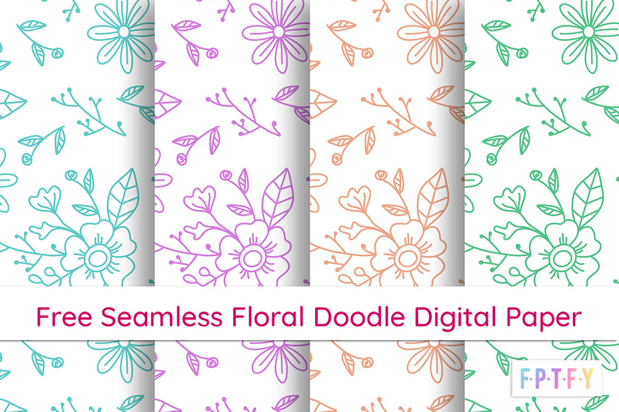 free seamless floral doodle digital Paper