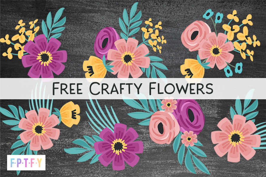 Free Crafty Flowers Digital Graphics