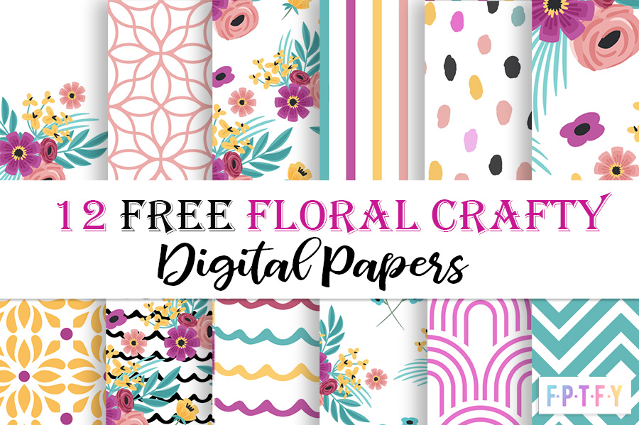 Free Floral Crafty Digital Scrapbooking Paper